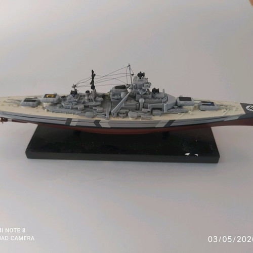 Bismarck battleship and U47 submarine miniatures set used