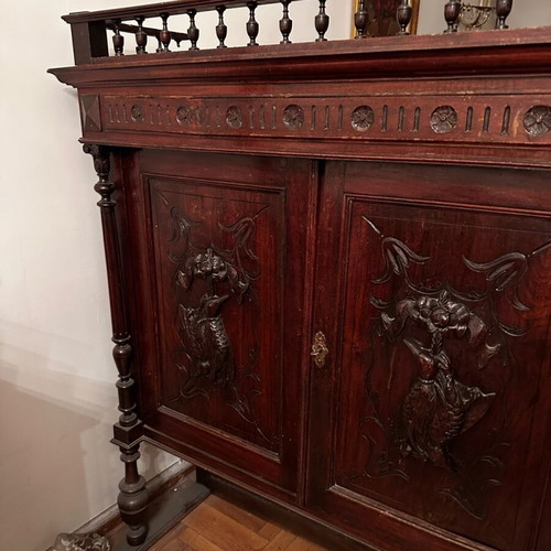 Carved vintage shelf furniture used