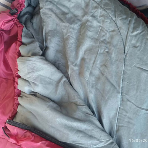 Camping set with sleeping bag, pillow and aluminum mat like new