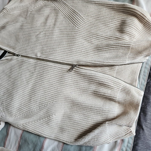 Zara Man cardigan XL, 100% fine cotton, off-white