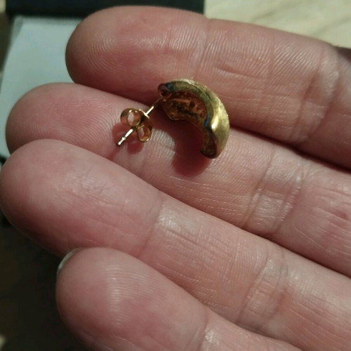 Silver earrings gold plated used