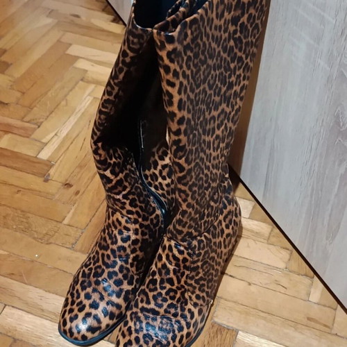 Happy Sizes leopard boots used, wide fit, size 43
