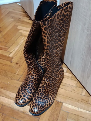 Happy Sizes leopard boots used, wide fit, size 43