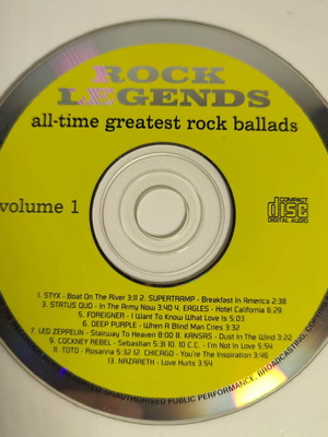 Rock Legends All-Time Greatest Rock Ballads CD like new