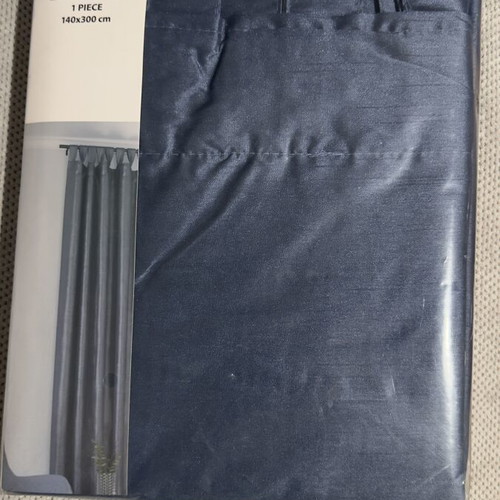 JYSK Lupin curtain dusty blue, silk-look polyester