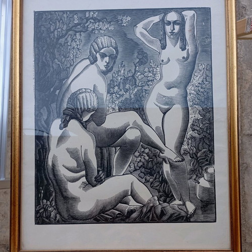 Artwork used woodcut by Angelos Theodoropoulos featuring 3 women (Dryads)