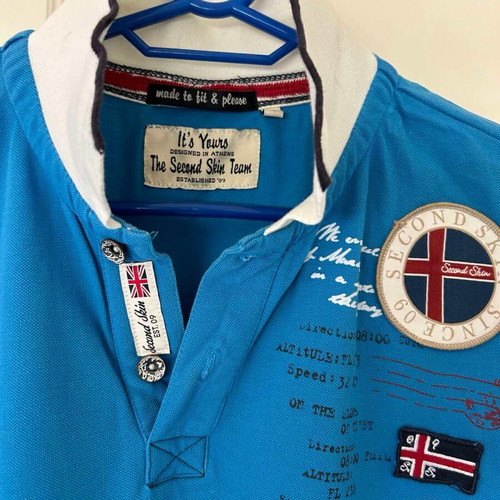 Polo Second Skin men's shirt size L like new, blue