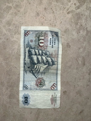 10 German mark banknote from 1970 like new