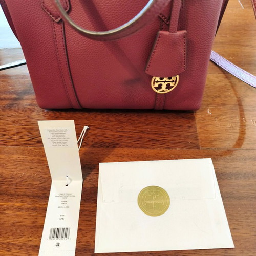 Tory Burch Small Perry Triple-compartment Tote Bag New Red
