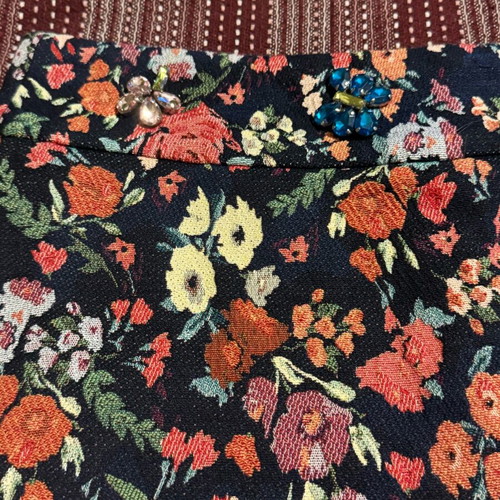 Zara floral skort new with crystals on the belt