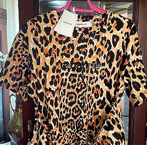 H&M x Paco Rabanne συλλεκτική κοντομάνικη leopard μπλούζα με logo,L