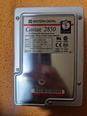 Western Digital Caviar 2850 hard drive used 853.6Mb