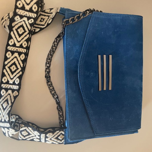 Bonendis crossbody bag used, blue suede