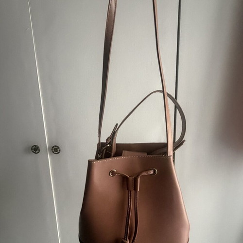 L Credi shoulder bag, beige and red