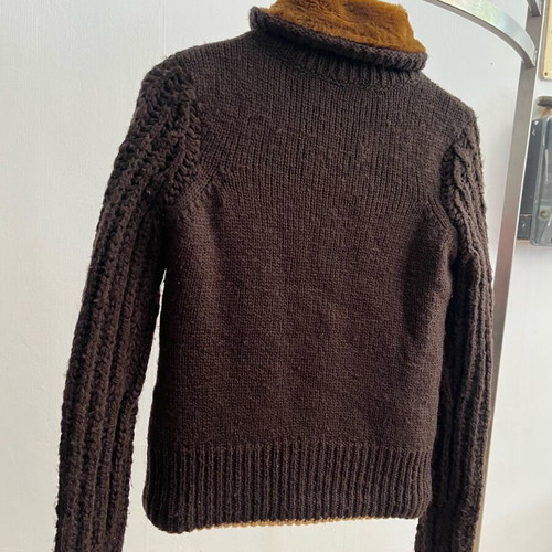 Miss Sixty knitted jacket used with fur inside brown no S
