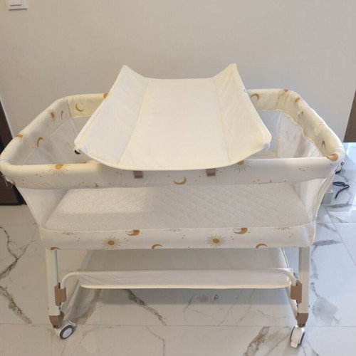 5-in-1 folding baby cot, cream