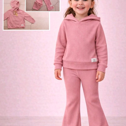 Children's clothing set new, 18–24 months, soft pink with hoodie and pants