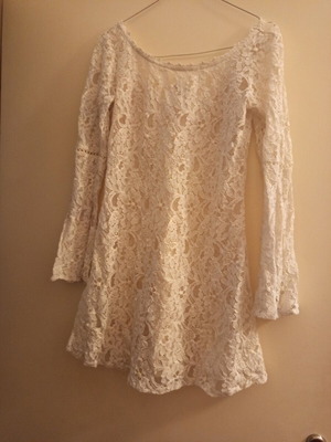 Stradivarius mini dress white lace like new size S