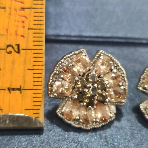 Silver 925 earrings plated with zircon new