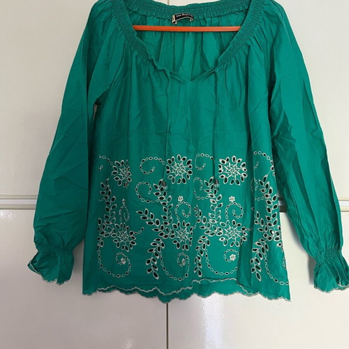 Julia Bergovich blouse airy summer like new, green turquoise size S