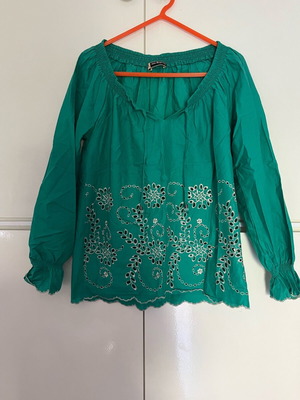 Julia Bergovich blouse airy summer like new, green turquoise size S