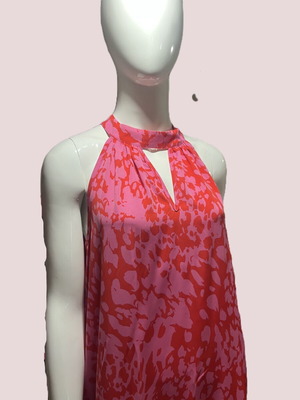 Shein off-shoulder dress size L new, red and pink