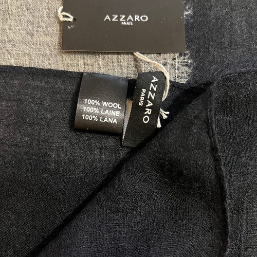 Azzaro scarf new gray and blue, 100% virgin wool