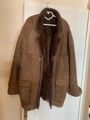 Genuine mouton jacket like new with unique color and quality leather