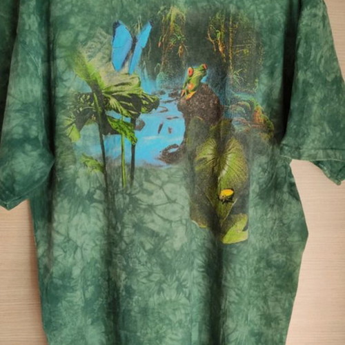 Discovery Channel vintage maxi thick cotton shirt dress new, size Large, green