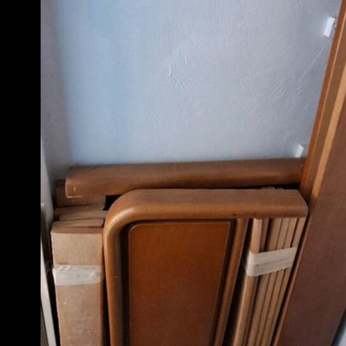 Single bed used, solid wood frame without mattress