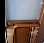 Single bed used, solid wood frame without mattress