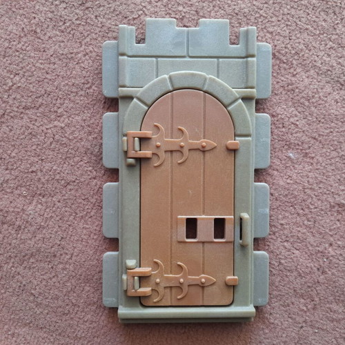 Playmobil wall with door in medieval knights castle used