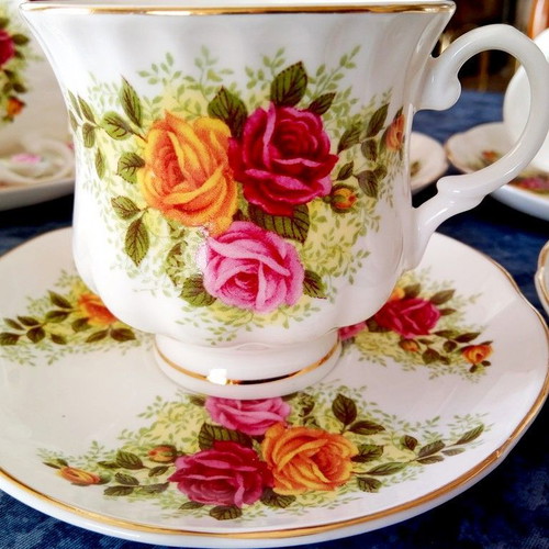 Pink Roses tea cup set of 6