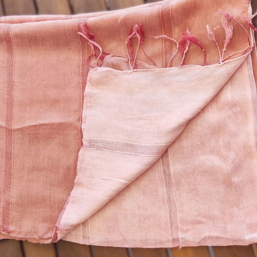 Summer scarf from Florence pink ombre used, 170x60 cm
