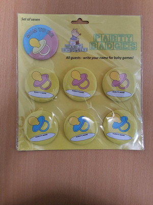Badges for baby shower and gender reveal new, two packs