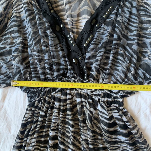 Beach tunic caftan with tiger print and decorative stones