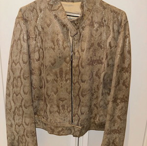 vintage leather jacket snake print/ δερματινο τζακετ