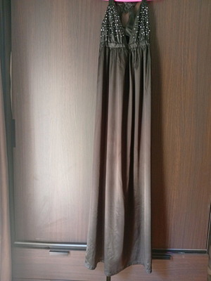 Women's black satin dress like new, size L
