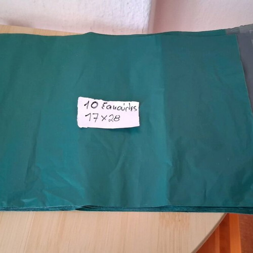 Courier bags new, pack of 10, 17×28, green with adhesive closure