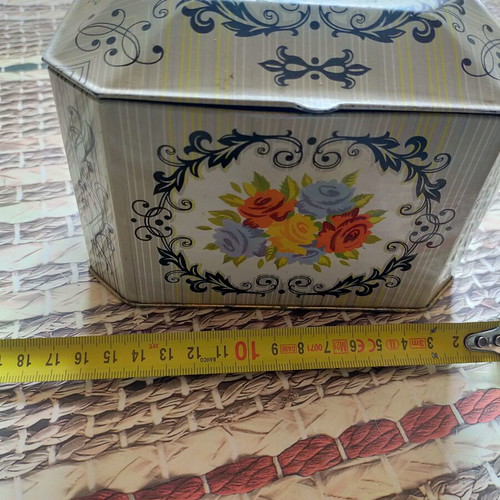 Metal box with flowers
