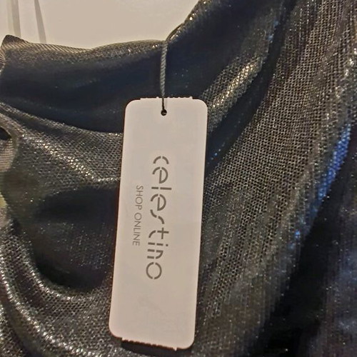 Black shiny evening dress new Celestino S-M