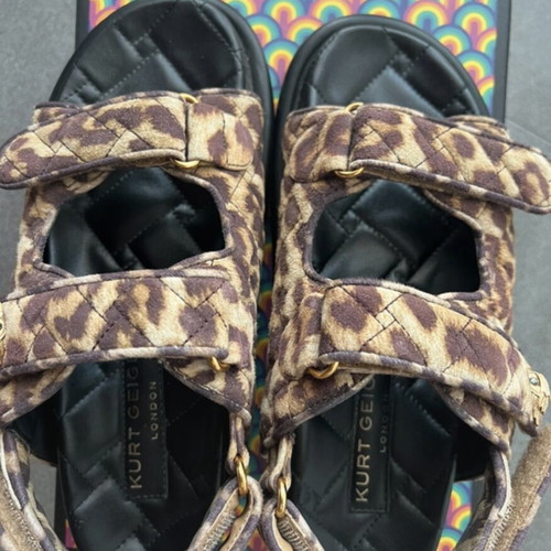 Kurt Geiger Orson sandals like new, full leather, beige and brown