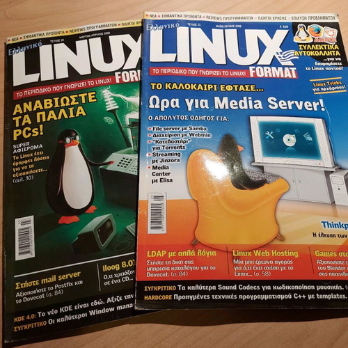 Linux Format magazines like new, pack of 2, 2008