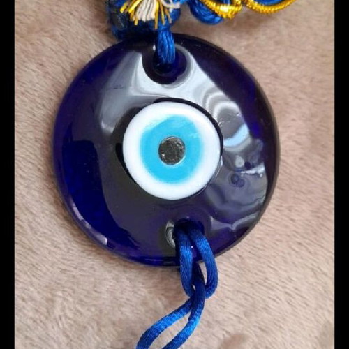 Blue Eye Glass Evil Eye Charm with Suction Cup New