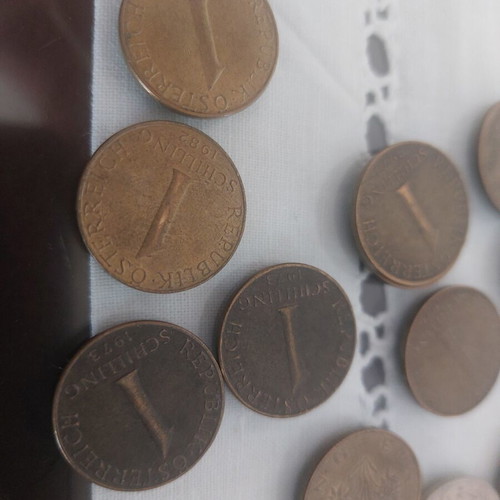 Austrian coins used, collection of ~35 Schilling and Groschen
