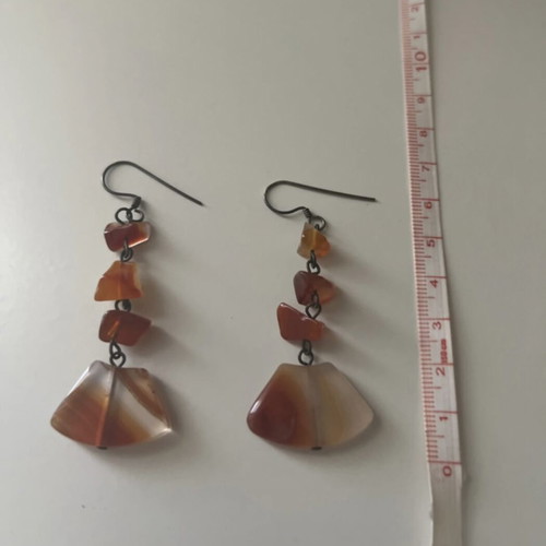 Women's dangling earrings with stones like new