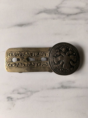 Bronze buckle used with double-headed eagle emblem