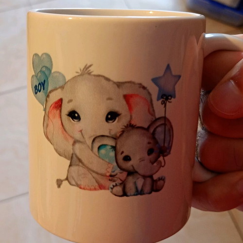 Mug with elephants used, in excellent condition