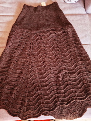 Morgan vintage knitted skirt used, brown, size M