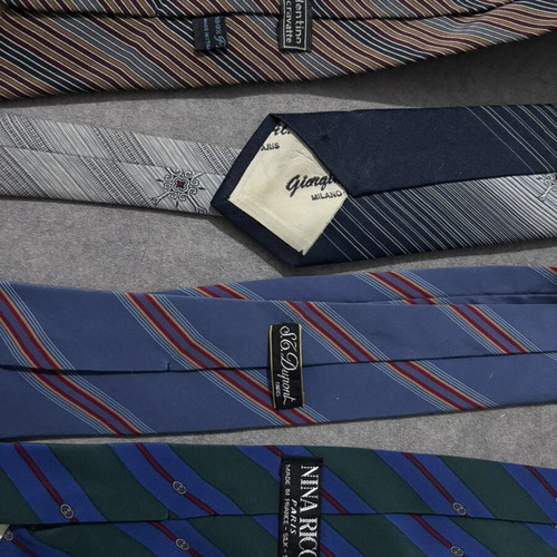 Silk ties Nina Ricci, Valentino, Giorgini Milano, St. Dupont like new